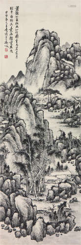 吴  征(1878-1949)松风仙馆图 水墨 纸本立轴