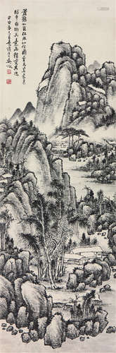 吴  征(1878-1949)松风仙馆图 水墨 纸本立轴