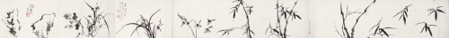 张伯驹(1898-1982)潘  素(1915-1992)三清图 设色 纸本手卷