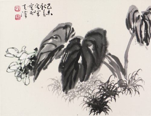 孙其峰(b.1920)玉簪花 设色 纸本镜片