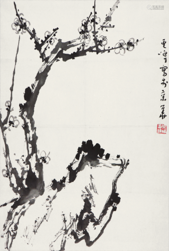孙其峰(b.1920)墨梅 水墨 纸本立轴