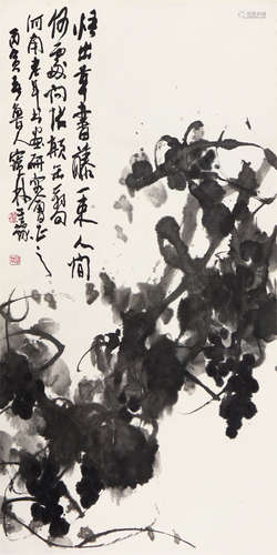 姜宝林(b.1942)硕果 设色 纸本镜片