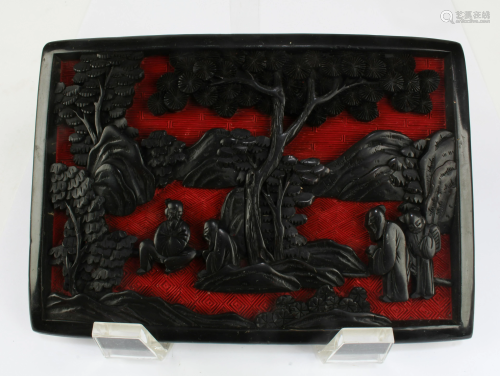 An Old Framed Lacquered Ornament