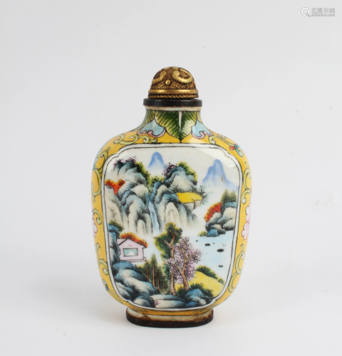 Chinese Gilt Bronze Enamel Snuff Bottle