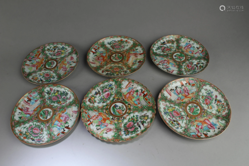 A Group of Six Polychrome Plates