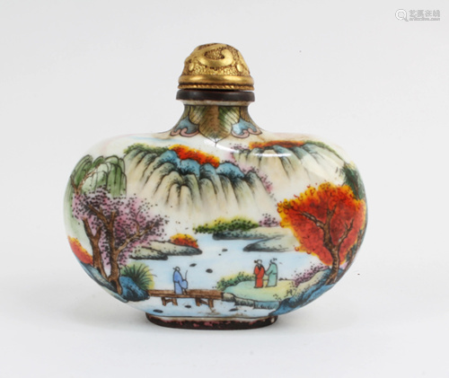 Chinese Gilt Bronze Enamel Snuff Bottle