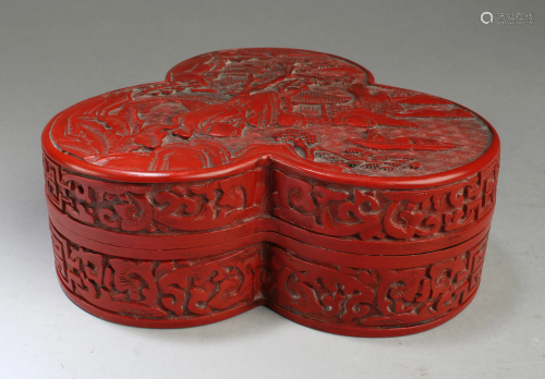 A chinese Cinnabar Lacquer Container