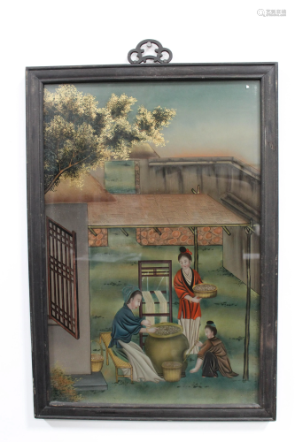 A Framed Glass Painting