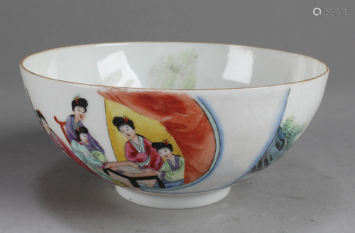 A Polychrome Painted Porcelain Bowl