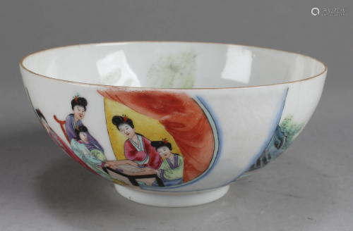 A Polychrome Painted Porcelain Bowl