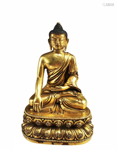 Chinese Gilt Bronze Buddha Statue