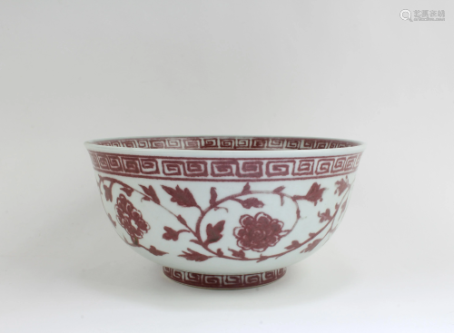 Chinese Iron Red Porcelain Bowl