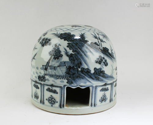 Chinese Blue & White 'Mongolian Bun'