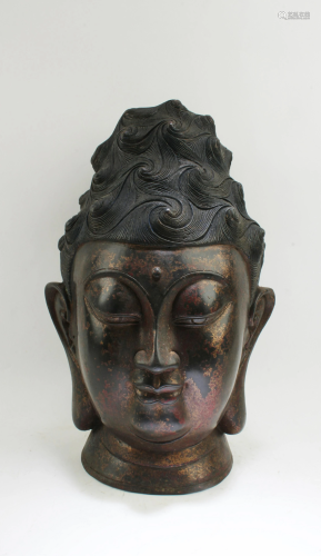 A Bronze Buddha Head