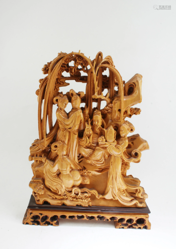 A Carved Wooden Display Ornament
