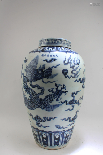 Chinese Blue & White Porcelain Jar