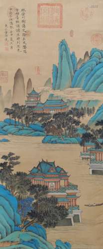 The Picture of Landscape and Pavilion Painted by Dong Bangda