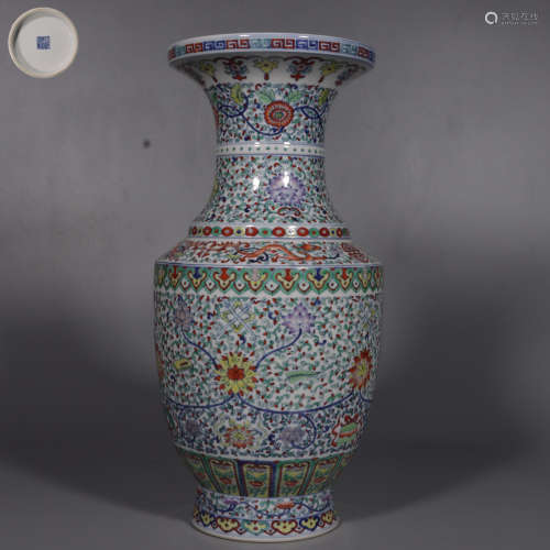 Clashingcolor Vase with Wrapped Flower Pattern