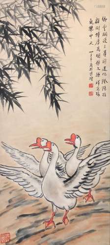 The Picture of Goose Painted by Xu Beigong