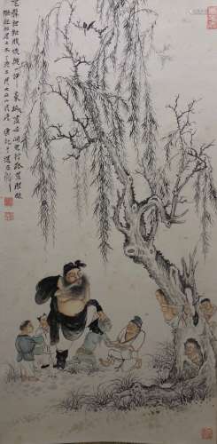 The Picture of  Zhong Kui and Ghost Painted by Tang Yun