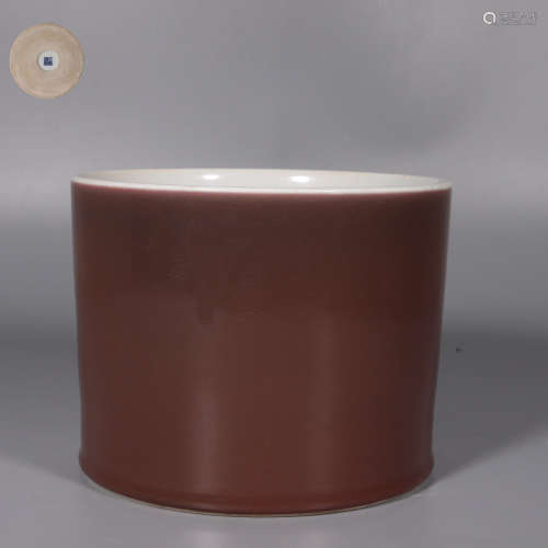 Brush Pot of Brown Glaze