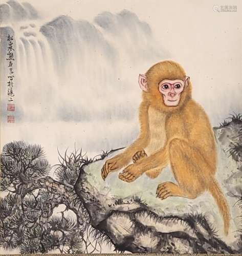 The Picture of  Golden Monkey Painted by Xiong Songquan