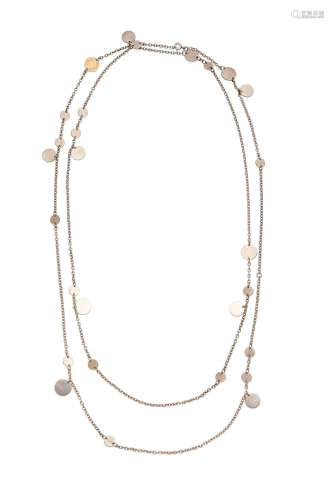 HERMÈS | A SILVER AND GOLD 'CONFETTIS' LONG NECKLACE