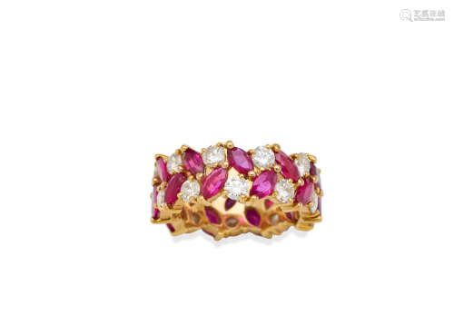A RUBY AND DIAMOND ETERNITY BAND