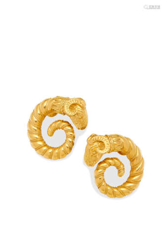 ILIAS LALAOUNIS | A PAIR OF GOLD EARRINGS