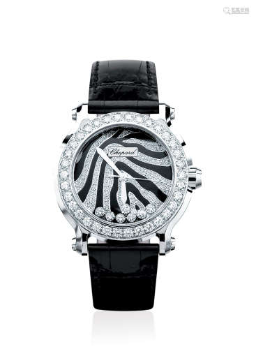 -- 萧邦 HAPPY DIAMONDS系列 18K白金 镶钻女款腕表