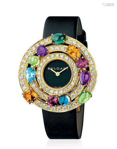 -- 宝格丽 Astrale系列 18K黄金 镶钻石及彩色宝石腕表