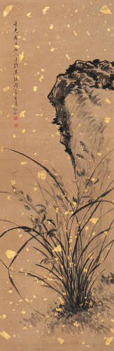 汤贻汾（1778～1853） 1960年作 兰石图 立轴 水墨纸本