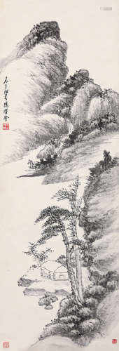 汤涤（1878～1948） 溪山清远 立轴 水墨纸本
