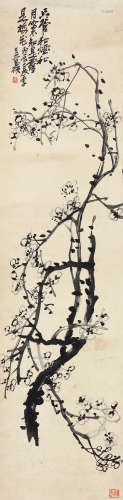 吴昌硕（1844～1927） 1916年作 烟月雪梅图 立轴 水墨纸本