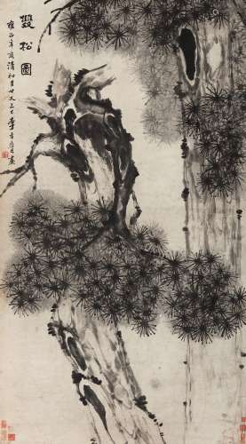 李方膺（1695～1755） 1731年作 双松图 立轴 水墨纸本