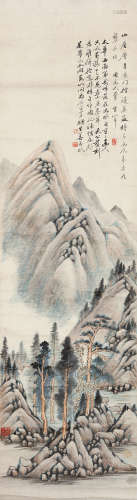 姜颖生（1847～1919） 1890年作 仿古山水 镜心 设色绢本