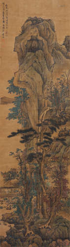 蓝瑛（1585～1664后） 1658年作 仿庐鸿草堂 立轴 设色纸本