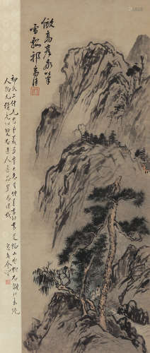 祁豸佳（1594～1683） 仿古山水 立轴 设色纸本