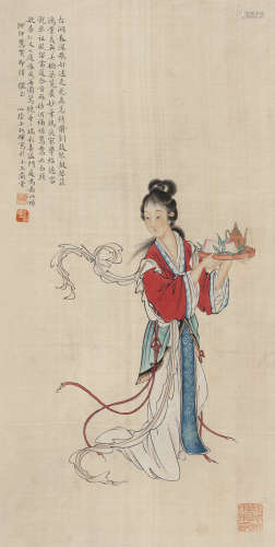 王叔晖（1912～1985） 麻姑献寿 立轴 设色纸本
