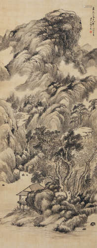 何维朴（1842～1922） 1886年作 溪山幽居图 立轴 水墨纸本