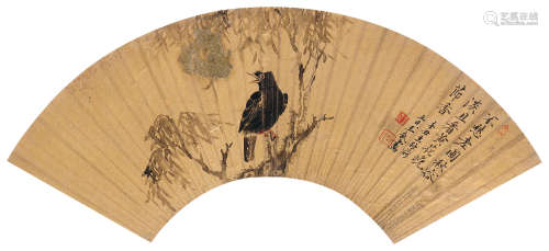 王武（1632～1690） 1661年作 枝禽鸣秋图 镜框 设色纸本