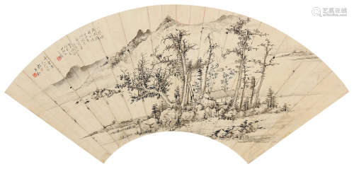林节（1899～1959） 1944年作 仿倪黄笔意 镜心 水墨纸本