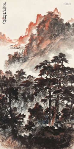 杨夏林（1919～2004） 1968年作 万山红遍层林尽染 镜框 设色纸本