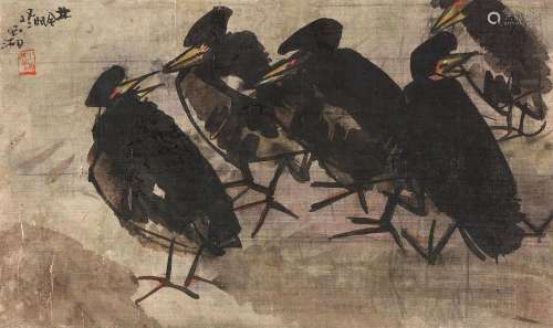 林风眠（1900～1991） 1930年作 五凫图 镜心 设色绢本