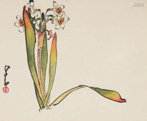 赵少昂（1905～1998） 兰花 镜心 设色纸本