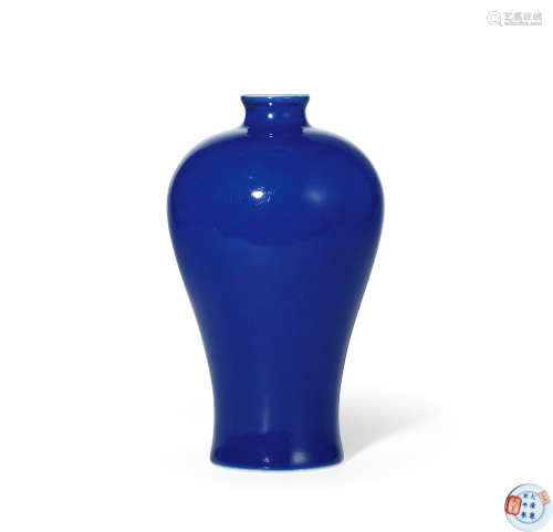 清康熙 霁蓝釉梅瓶