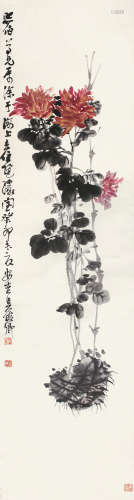 吴昌硕（1844～1927） 1903年作 红菊 立轴 设色纸本