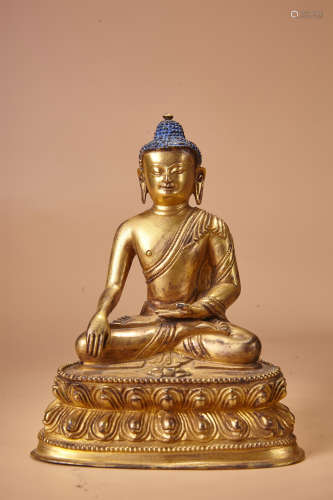 明 銅鎏金佛陀造像