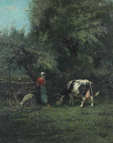 Leon MASSAUX (1845-1926) large oil on canvas 