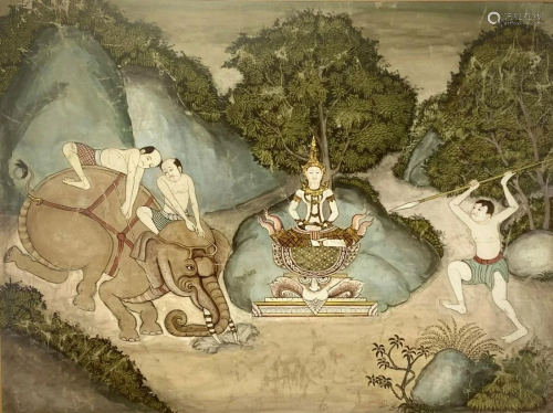 Buddhist painting Thai mythology, Ratanakosin period.